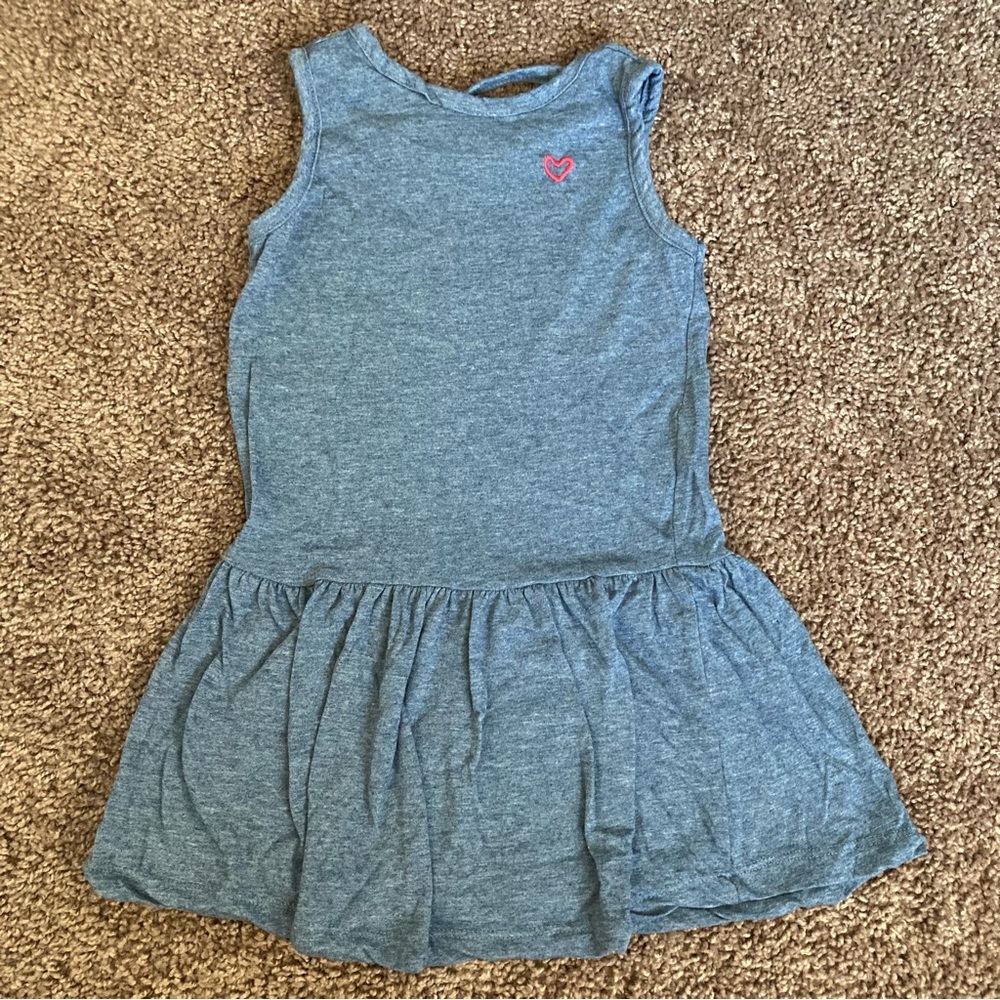PINK VELVET Flare Dress Size 3T Denim Blue Pink